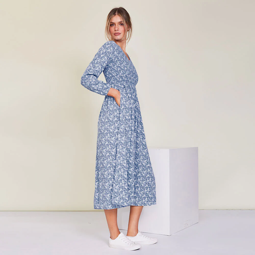 Nadia Dress (Blue Floral) - Image 14