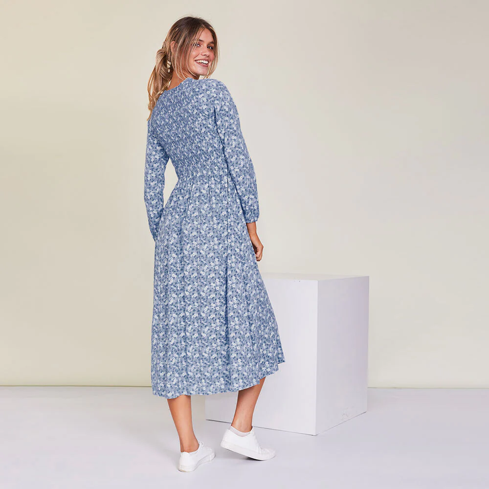 Nadia Dress (Blue Floral) - Image 16