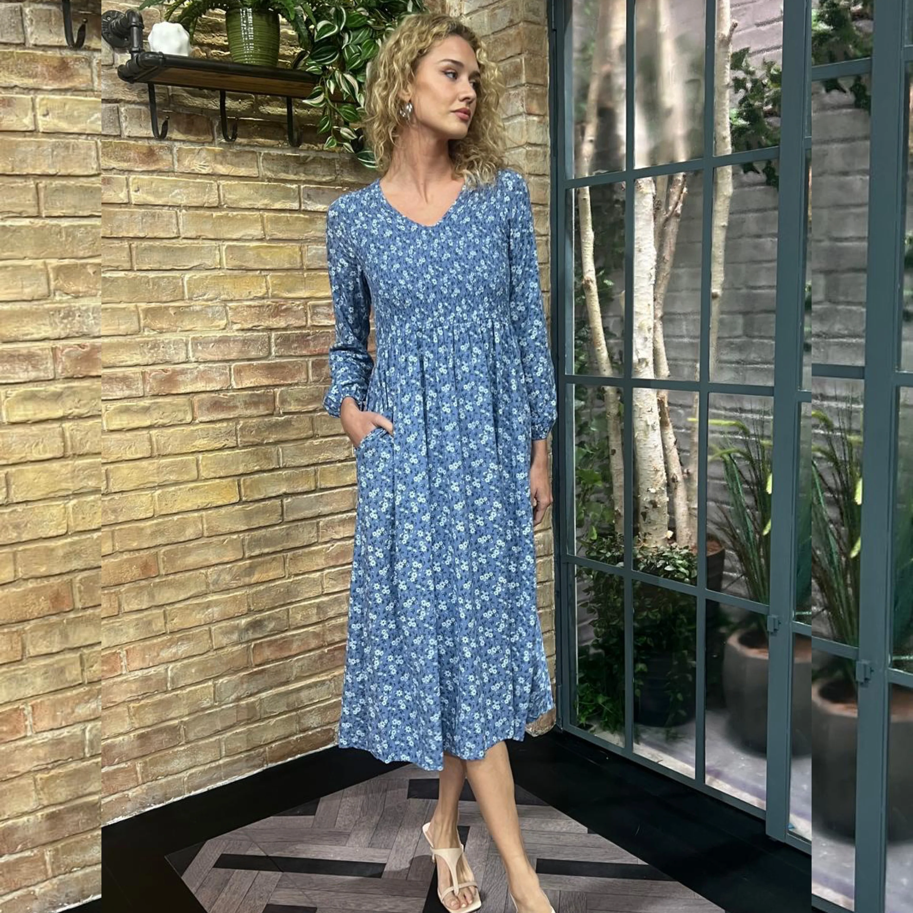 Nadia Dress (Blue Floral) - Image 2