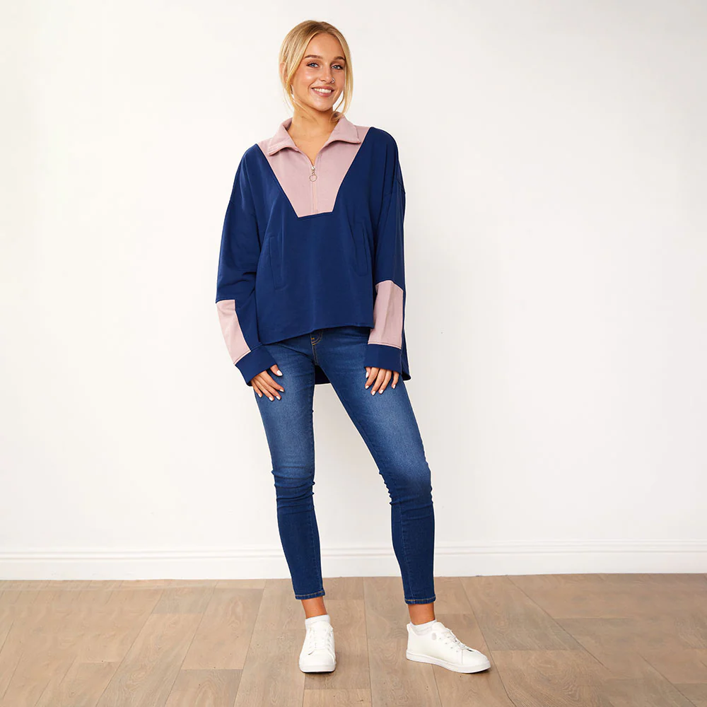Nessa Jumper (Navy & Pink) - Image 2