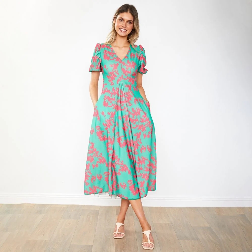 Flora Dress (Green Orchid) - Image 3