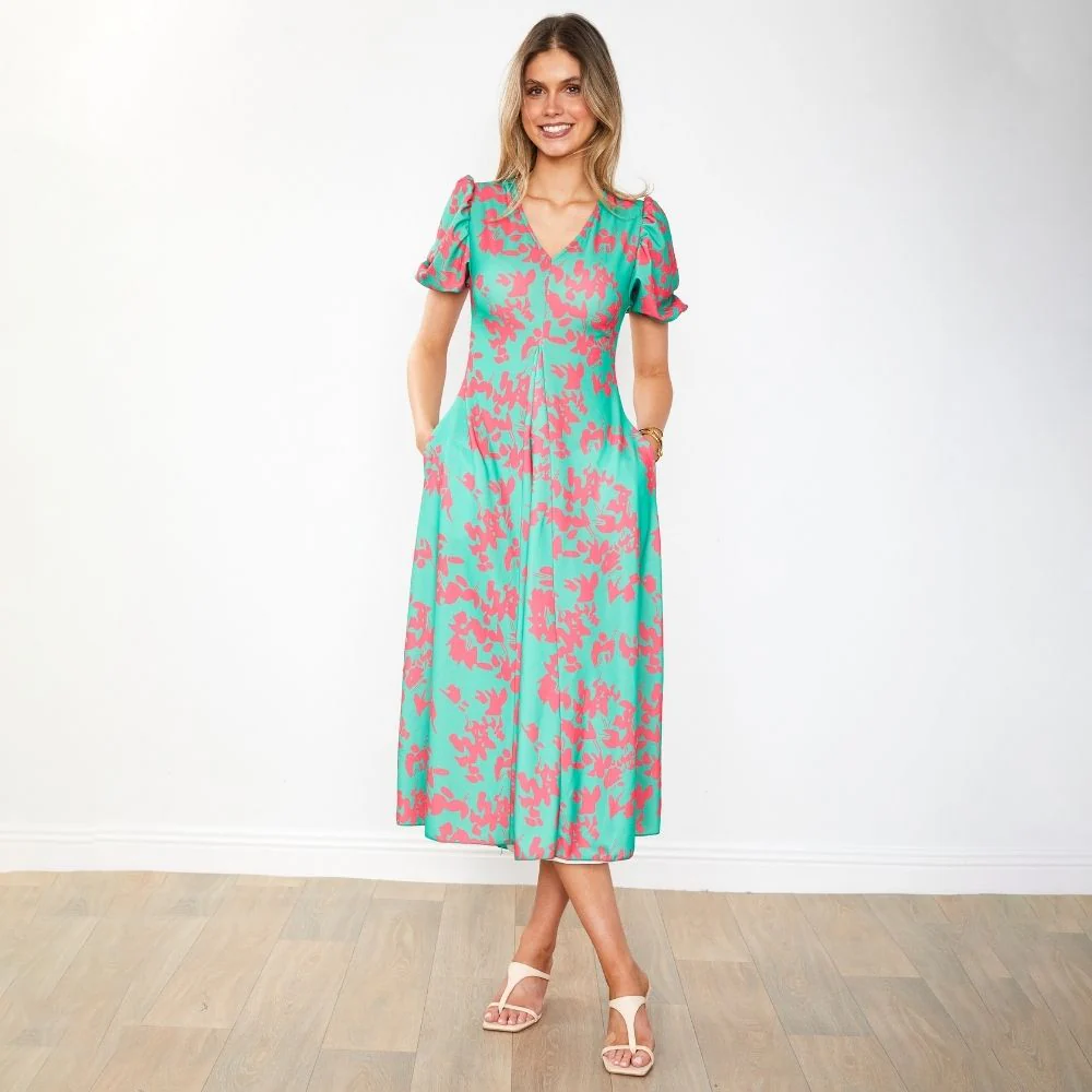 Flora Dress (Green Orchid) - Image 7