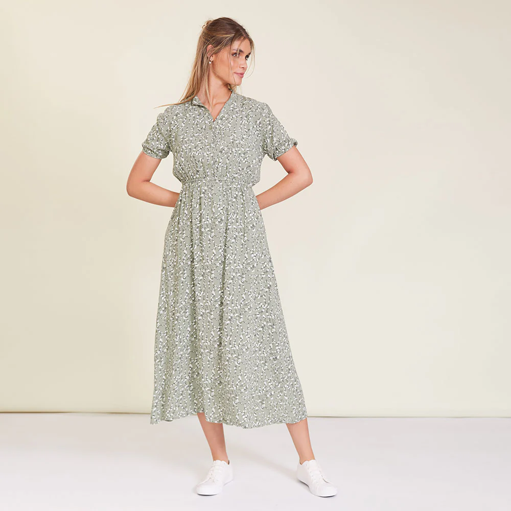 Parker Dress (Khaki Floral) - Image 5