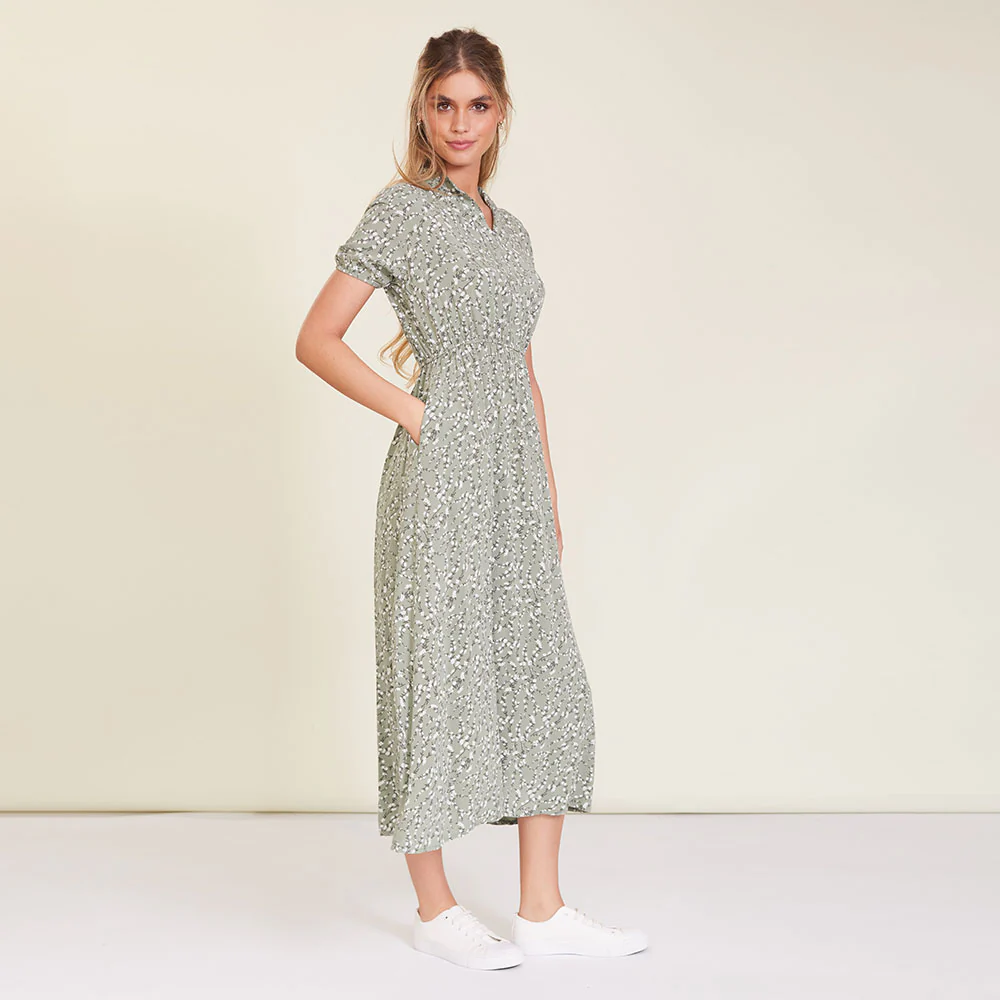 Parker Dress (Khaki Floral) - Image 6