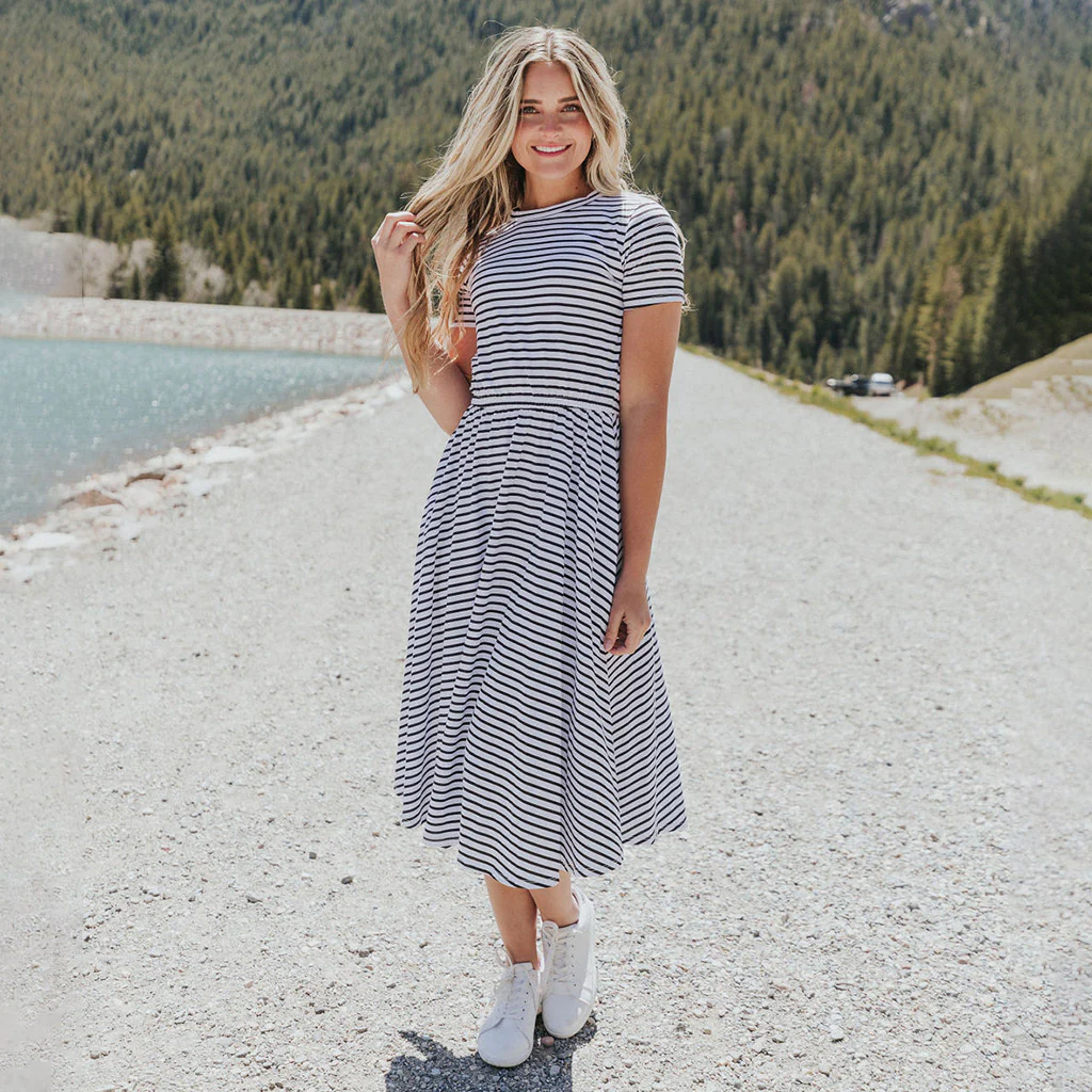 Piper Dress (Black Stripe) - Image 6