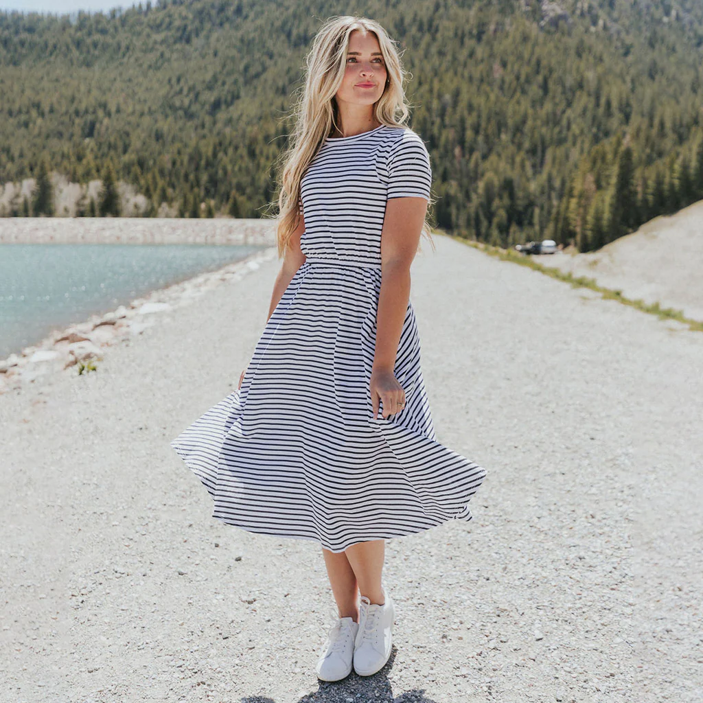 Piper Dress (Black Stripe) - Image 7