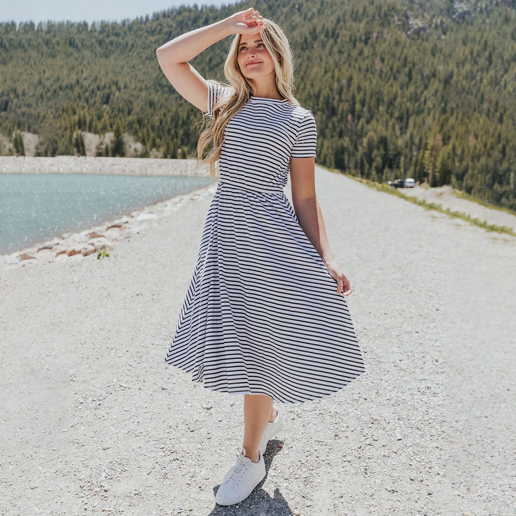 Piper Dress (Black Stripe) - Image 9