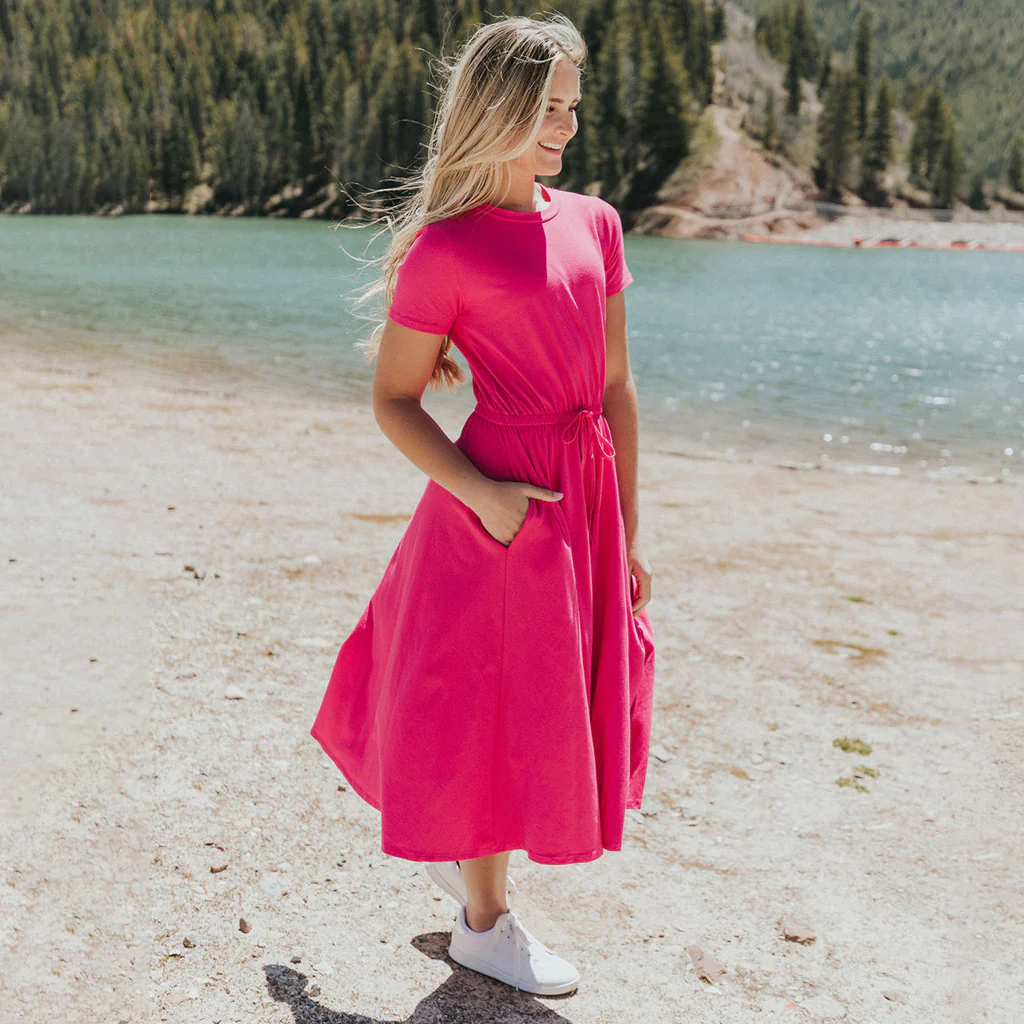 Piper Dress (Fuchsia) - Image 4