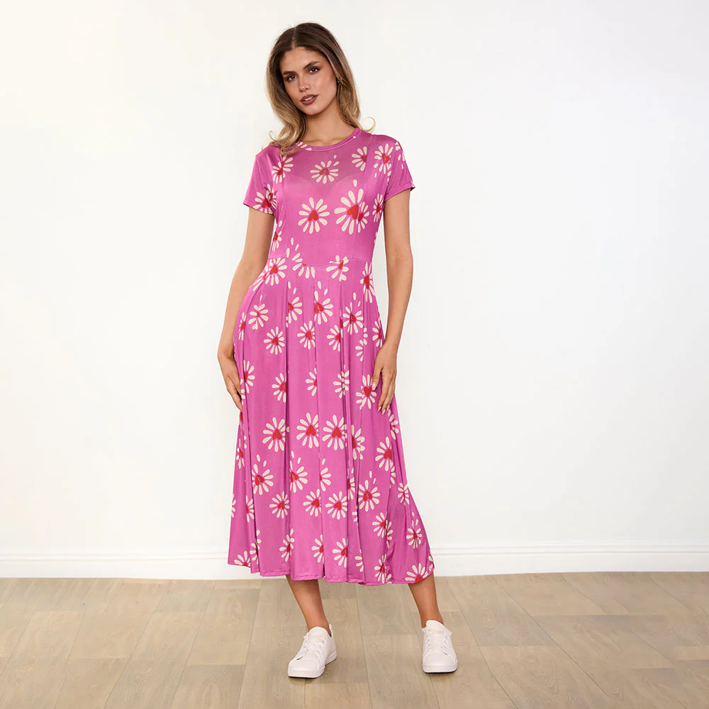 Polly Dress (Berry Daisy) - Image 10