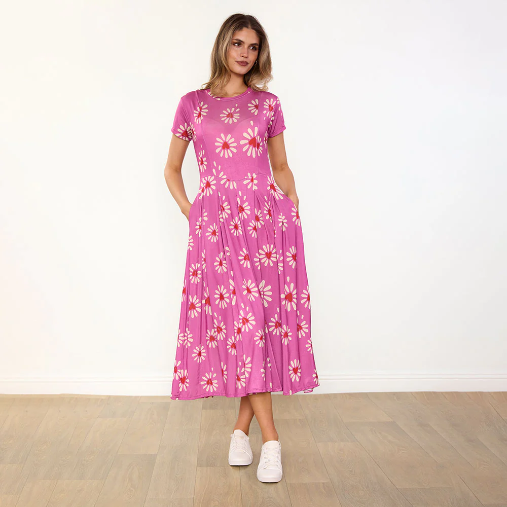 Polly Dress (Berry Daisy) - Image 4