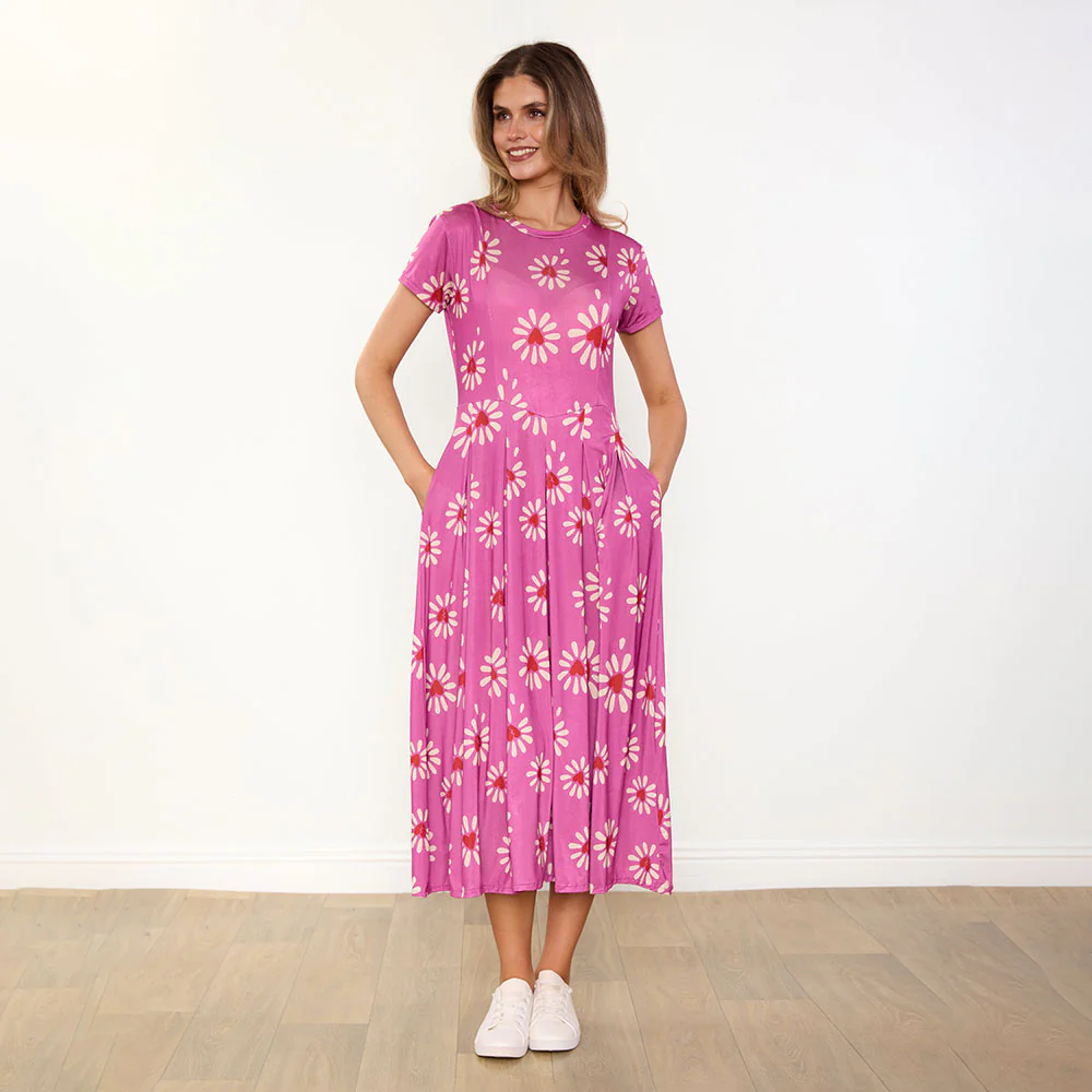 Polly Dress (Berry Daisy) - Image 6