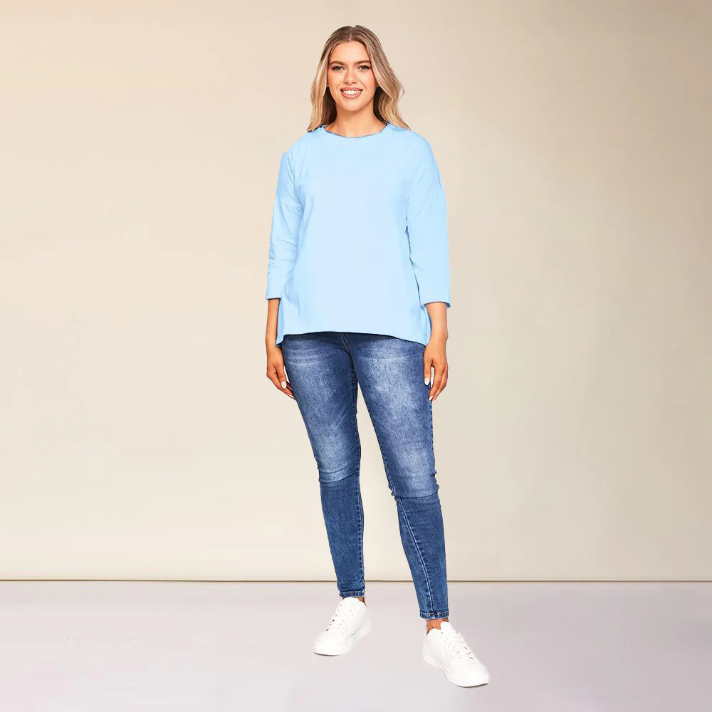 Riley Crew Neck Top (Blue) - Image 2