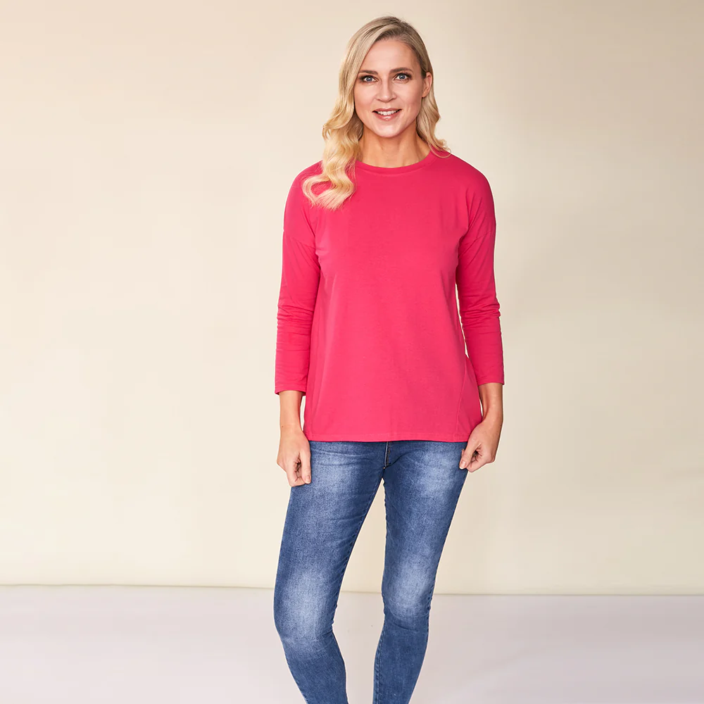 Riley Crew Neck Top (Pink) - Image 10