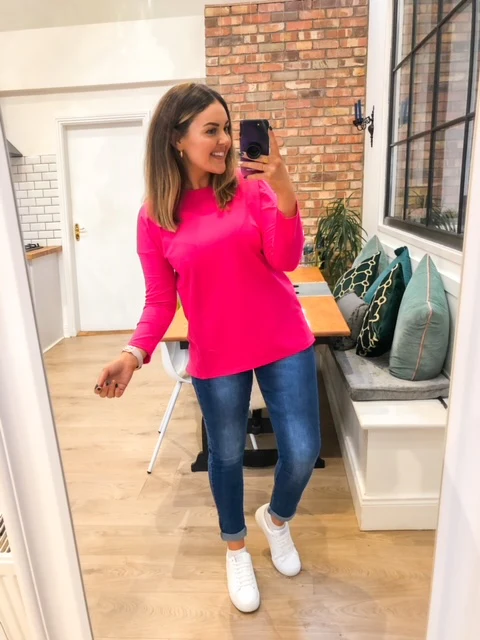 Riley Crew Neck Top (Pink) - Image 12