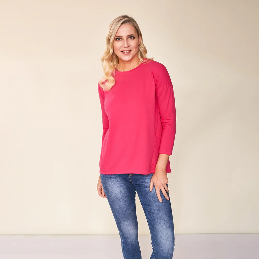 Riley Crew Neck Top (Pink) - Image 3