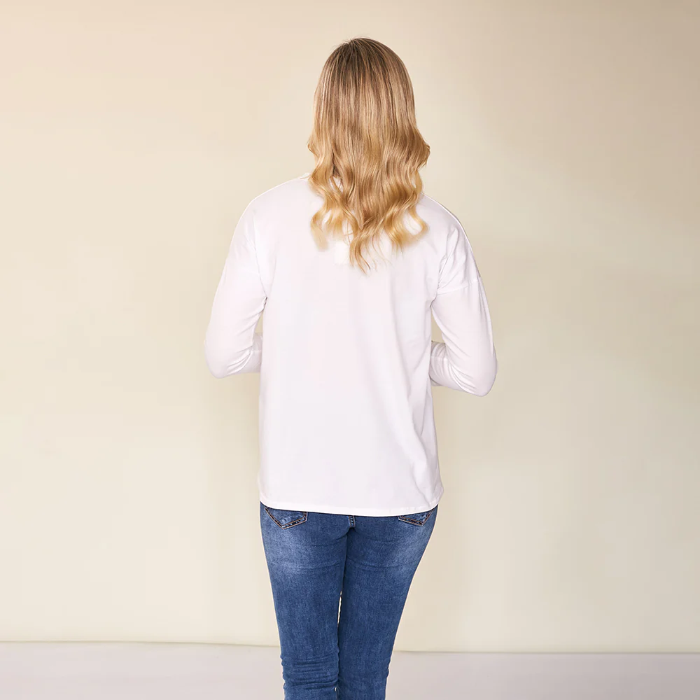 Riley Crew Neck Top (White) - Image 8