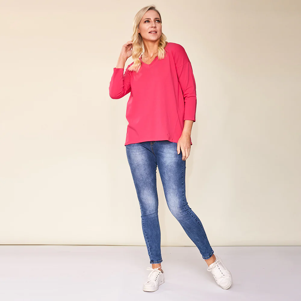 Riley V Neck Top (Pink) - Image 5