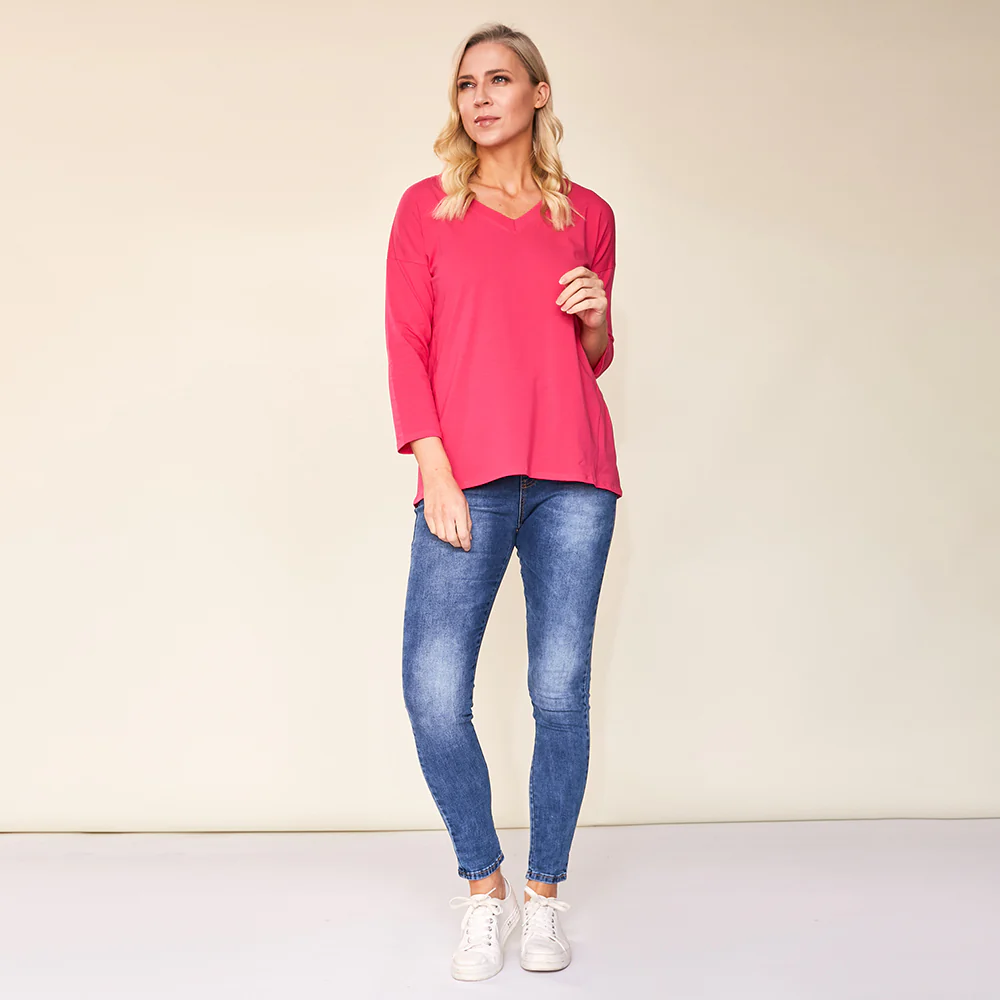 Riley V Neck Top (Pink) - Image 7