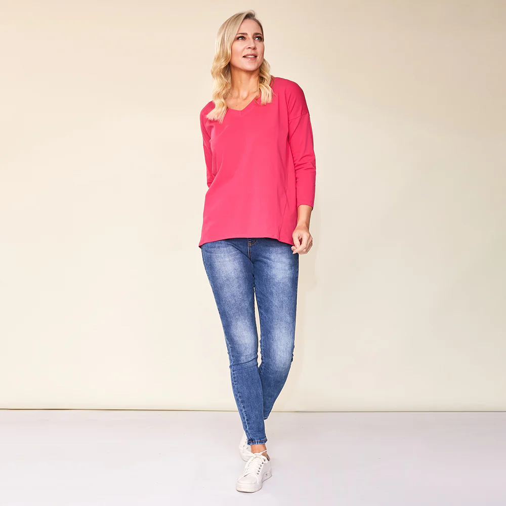 Riley V Neck Top (Pink) - Image 8