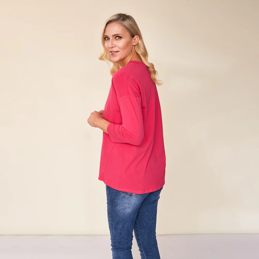 Riley V Neck Top (Pink) - Image 9