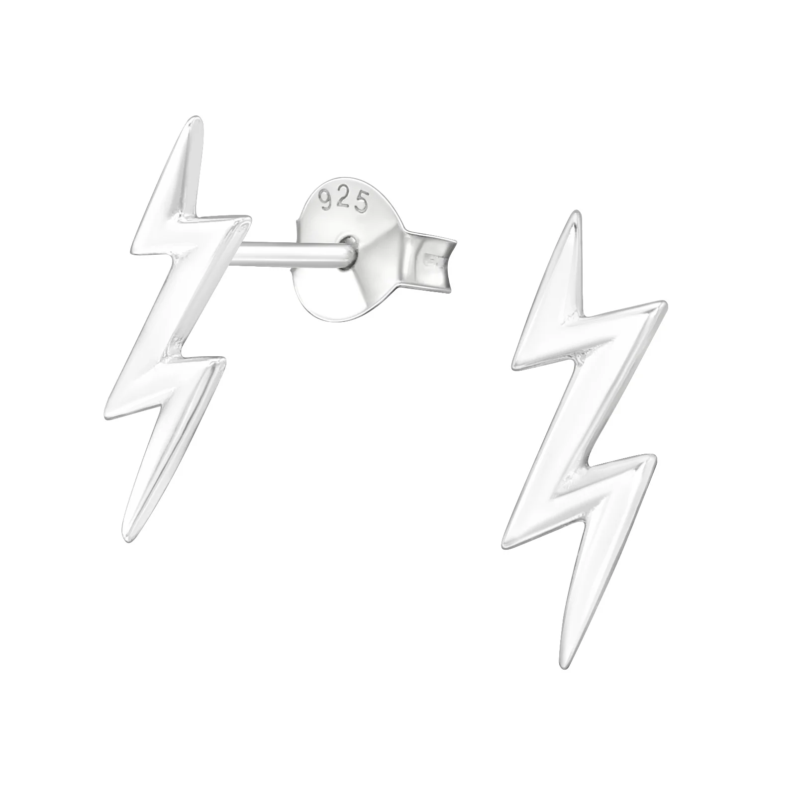 Sterling Silver Lightening Bolt Earrings - Image 2