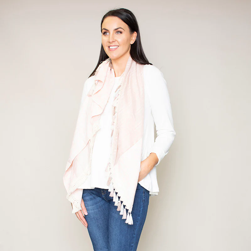 Rio Tassel Scarf (Pink) - Image 2