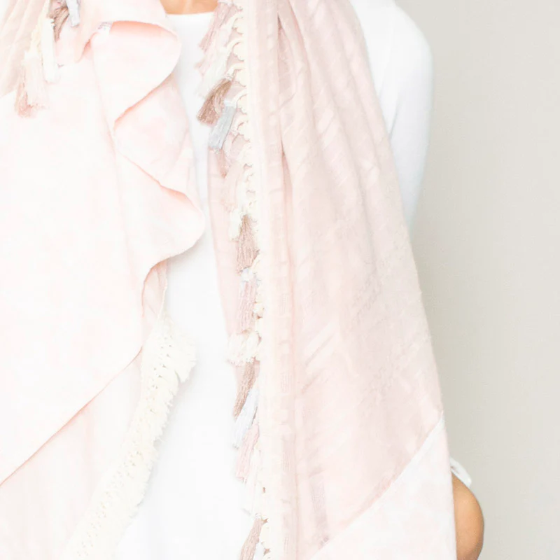 Rio Tassel Scarf (Pink) - Image 4