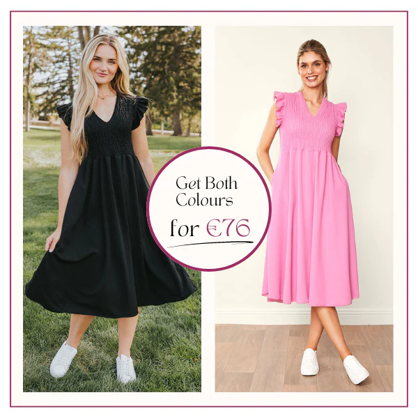 Sienna Dress Black & Pink (2 for €76)