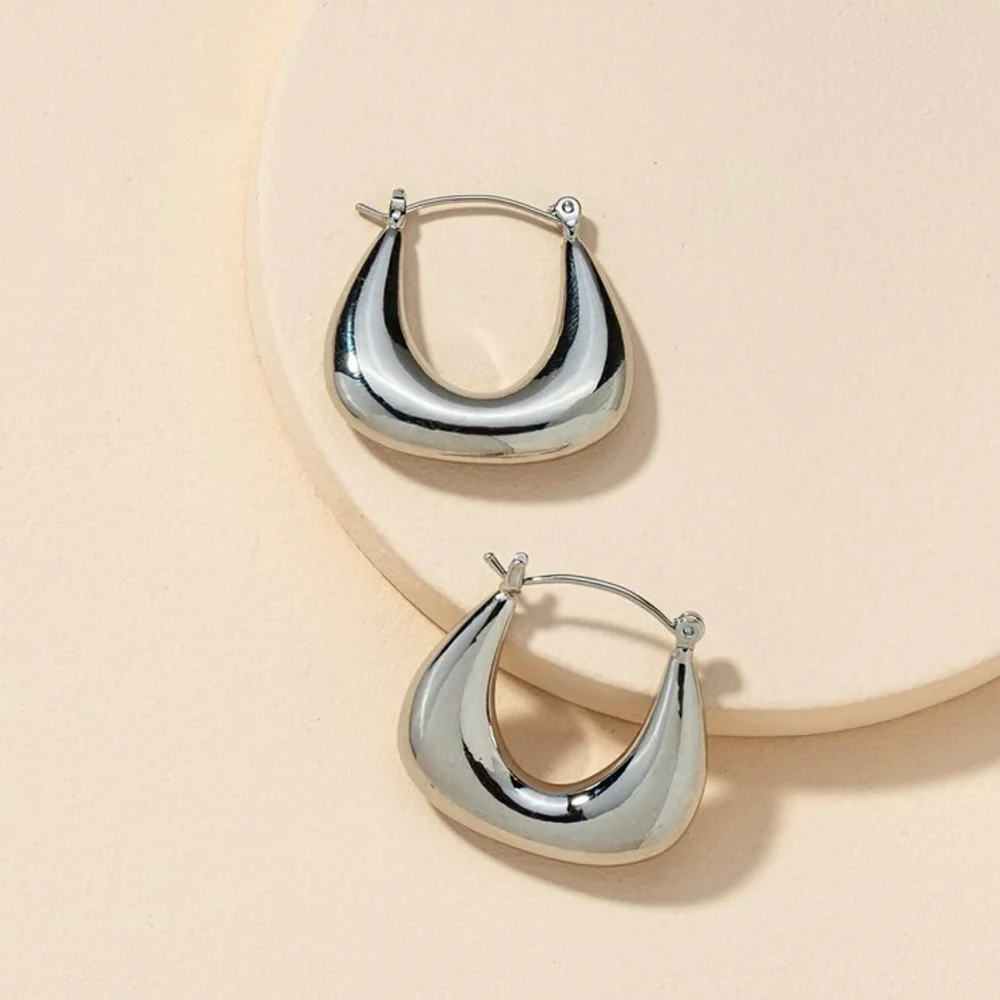 Sarina Hoop Earrings (Silver) - Image 2