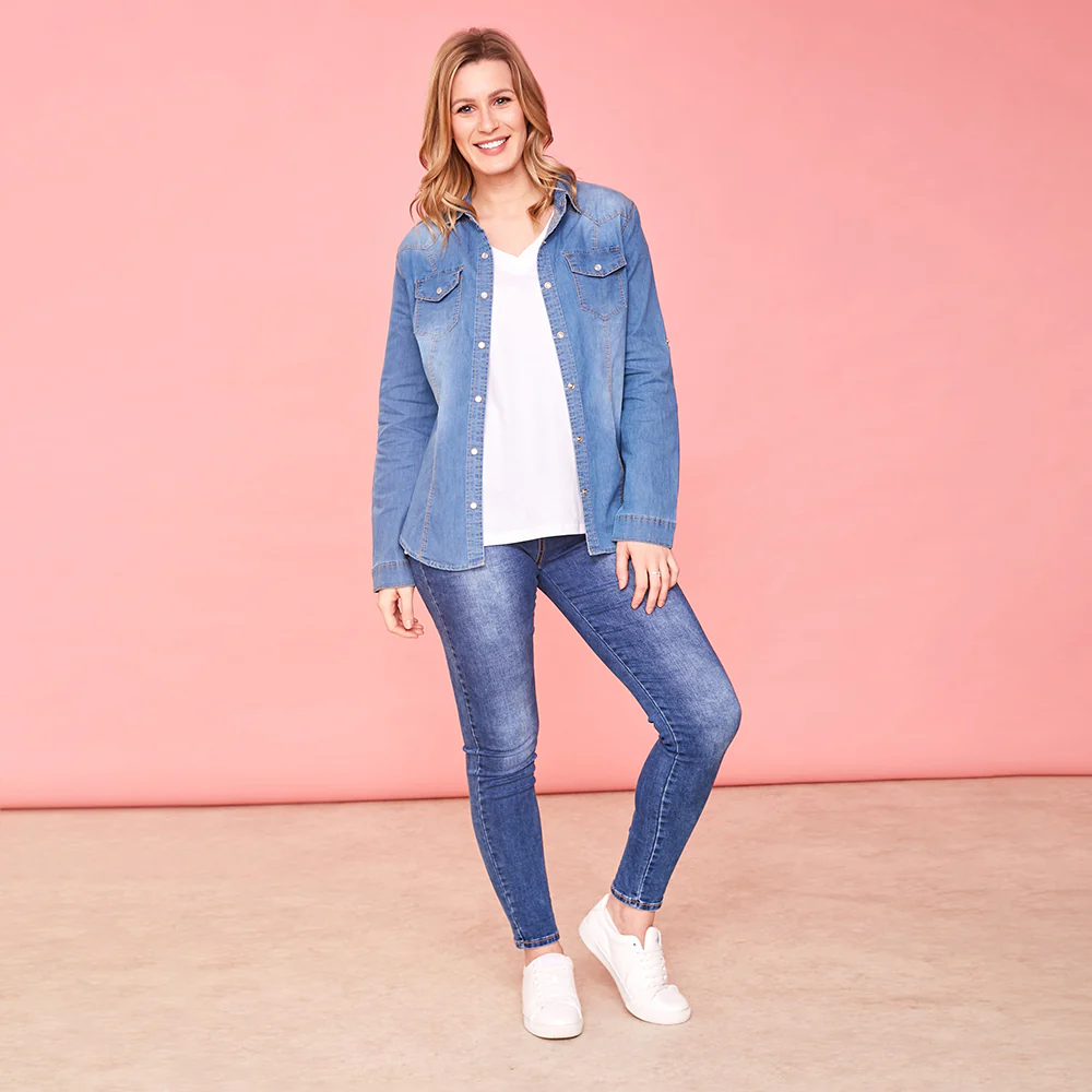 Siona Denim Shirt (Blue) - Image 3