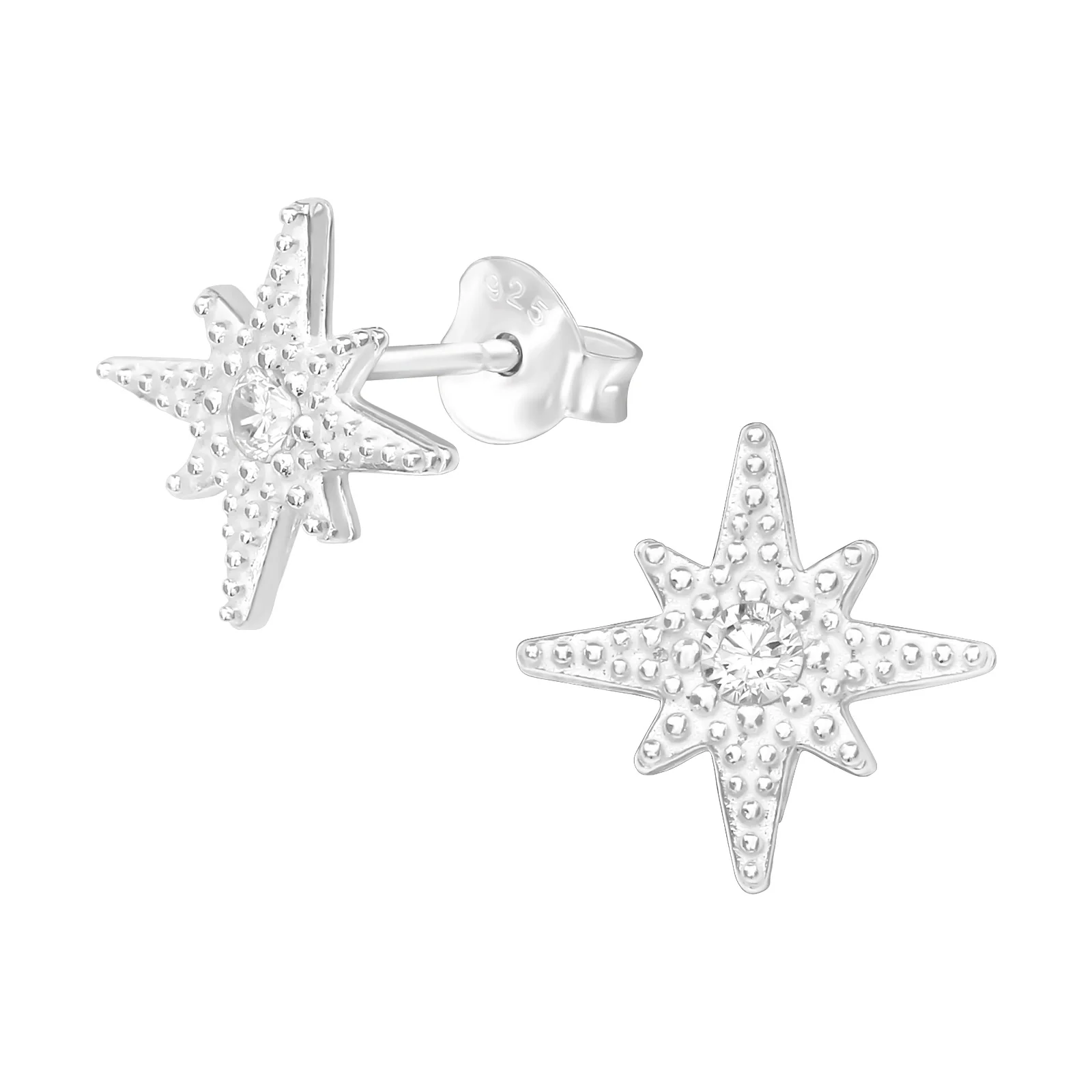 Sterling Silver Star Burst Earring - Image 2