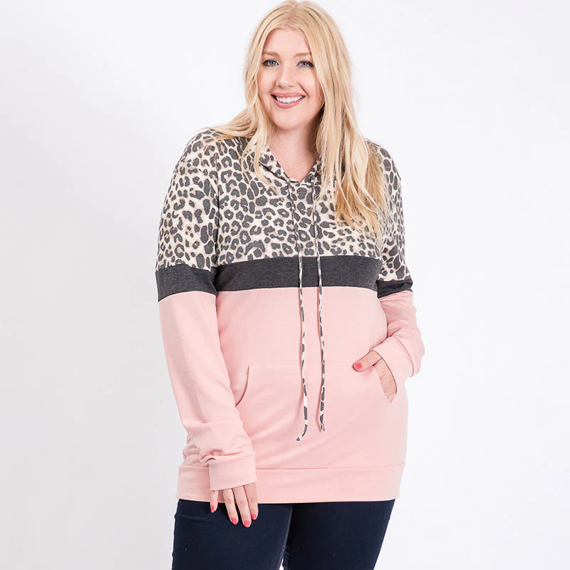 Tara Curve Leopard Hoody Pink - Image 5