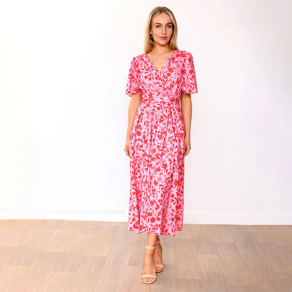 Teagan Dress (Peach Abstract) & (Pink/Red Floral) - Image 11