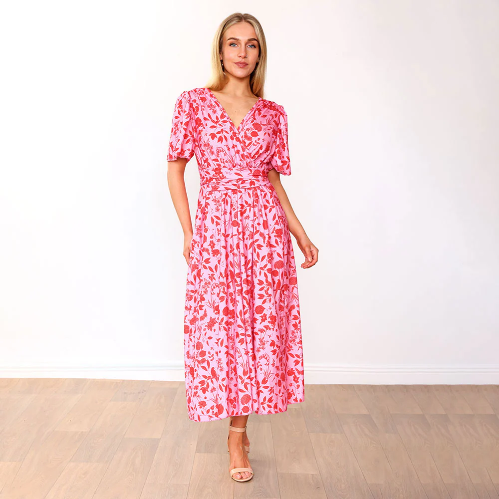 Teagan Dress (Peach Abstract) & (Pink/Red Floral) - Image 3