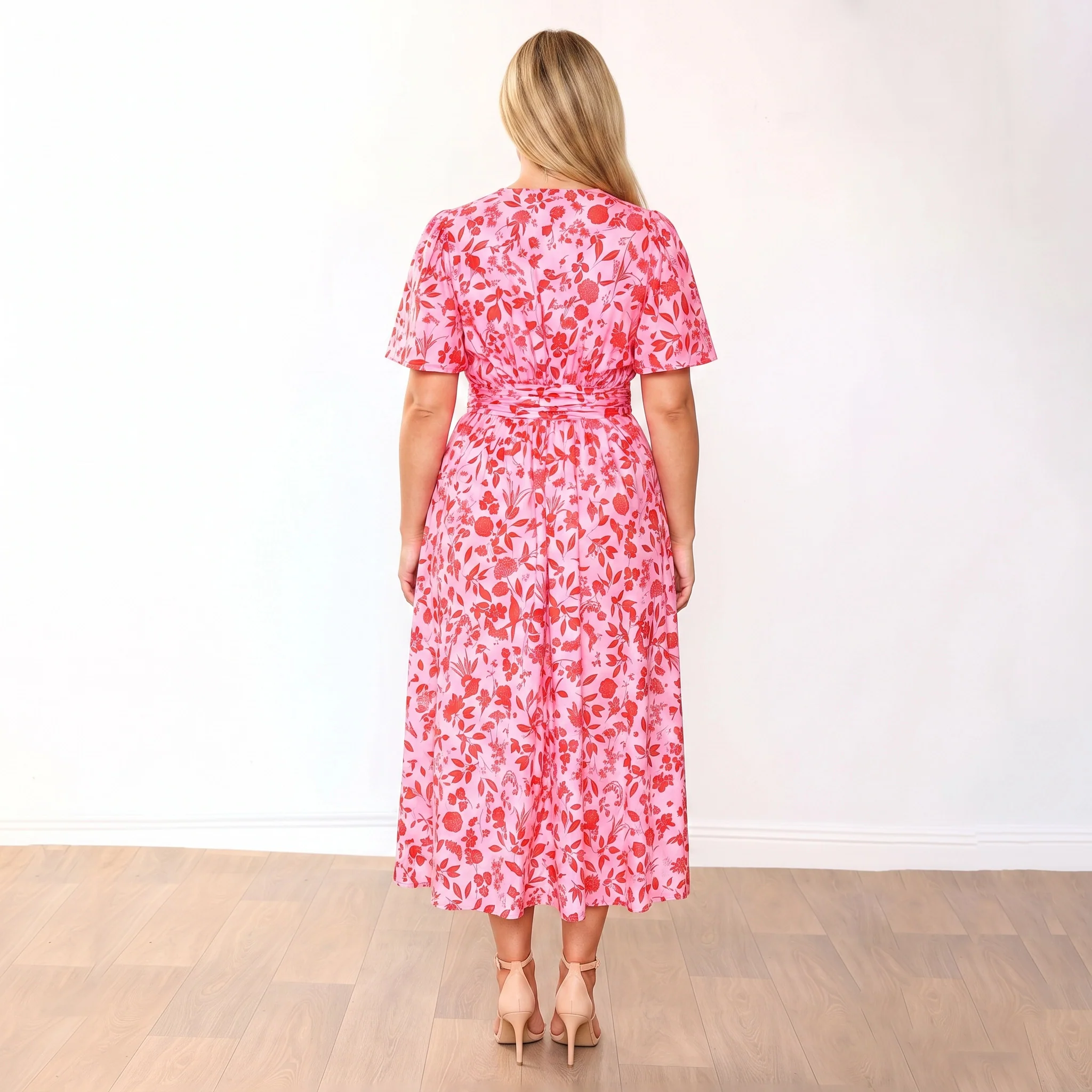 Teagan Dress (Pink/Red Floral) - Image 19