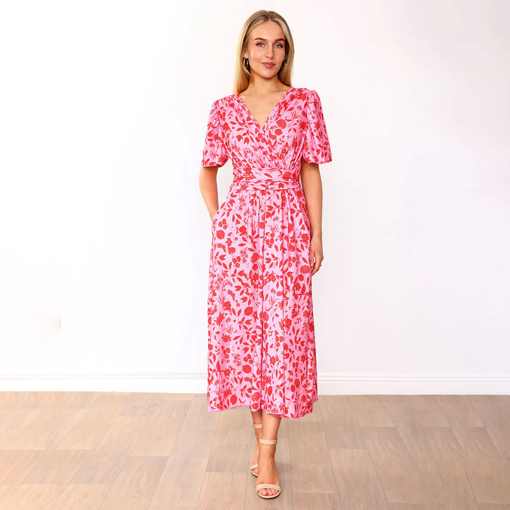 Teagan Dress (Pink/Red Floral) - Image 3