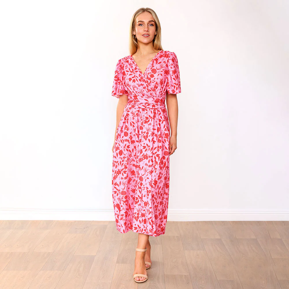 Teagan Dress (Pink/Red Floral) - Image 7