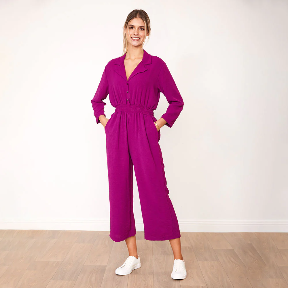 Thea Jumpsuit (Berry & Black) - Image 2