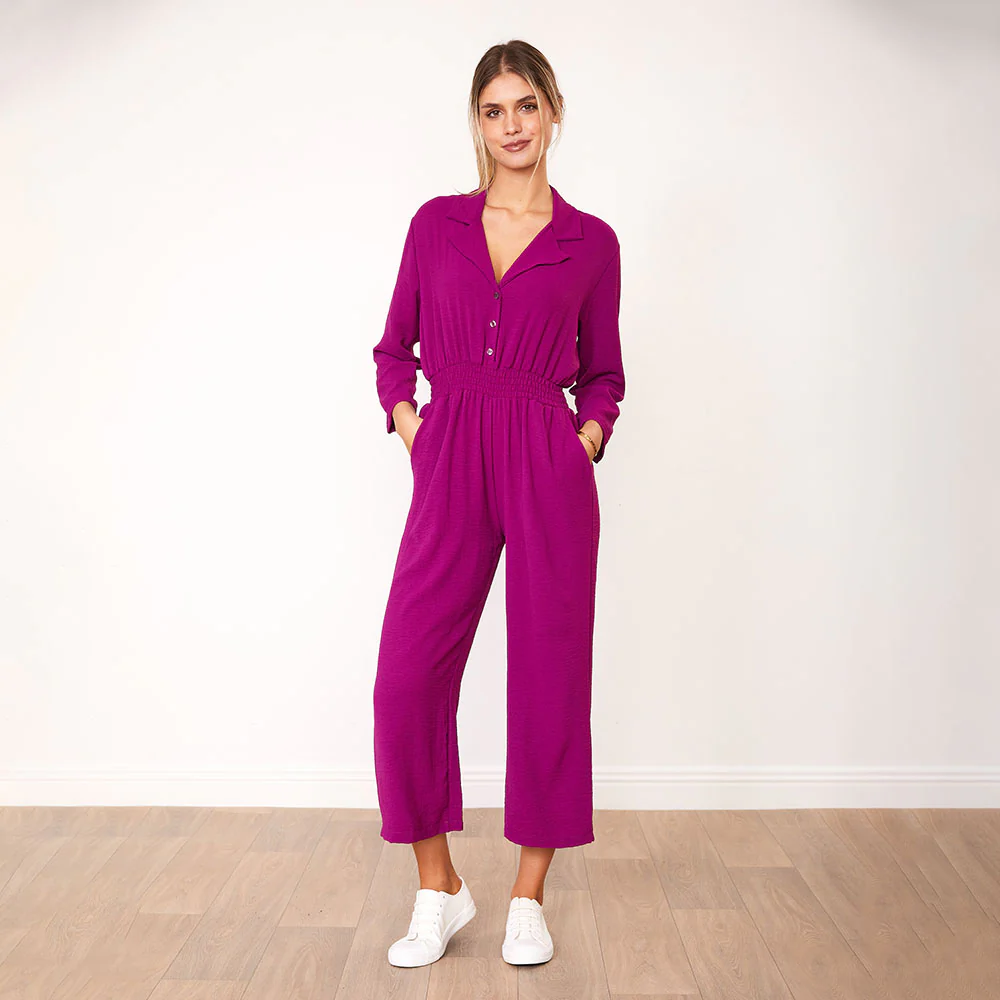 Thea Jumpsuit (Berry & Black) - Image 4