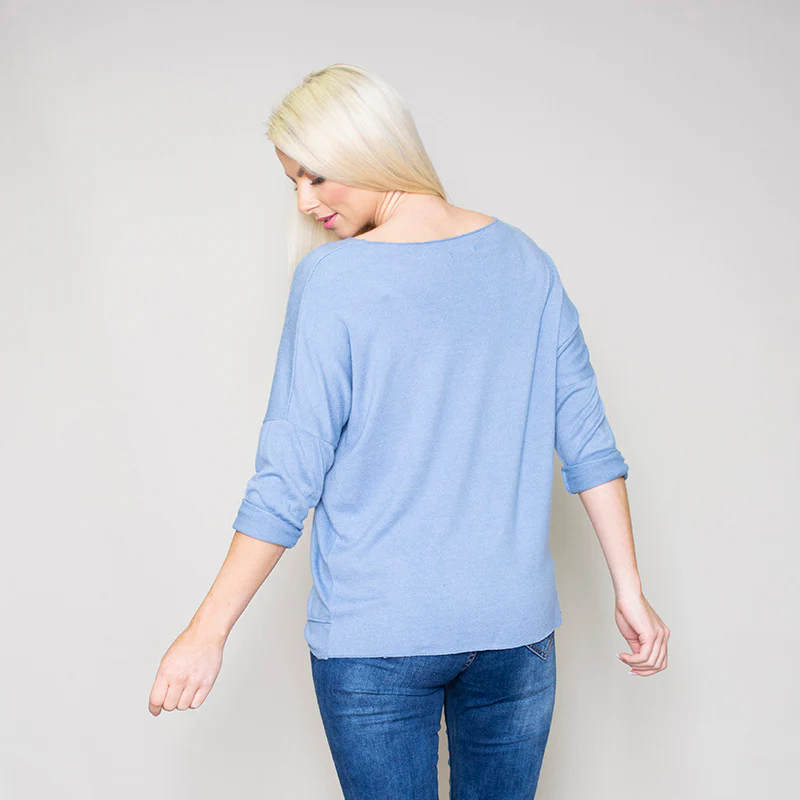 Lori V Neck Jumper (Blue) - Image 2