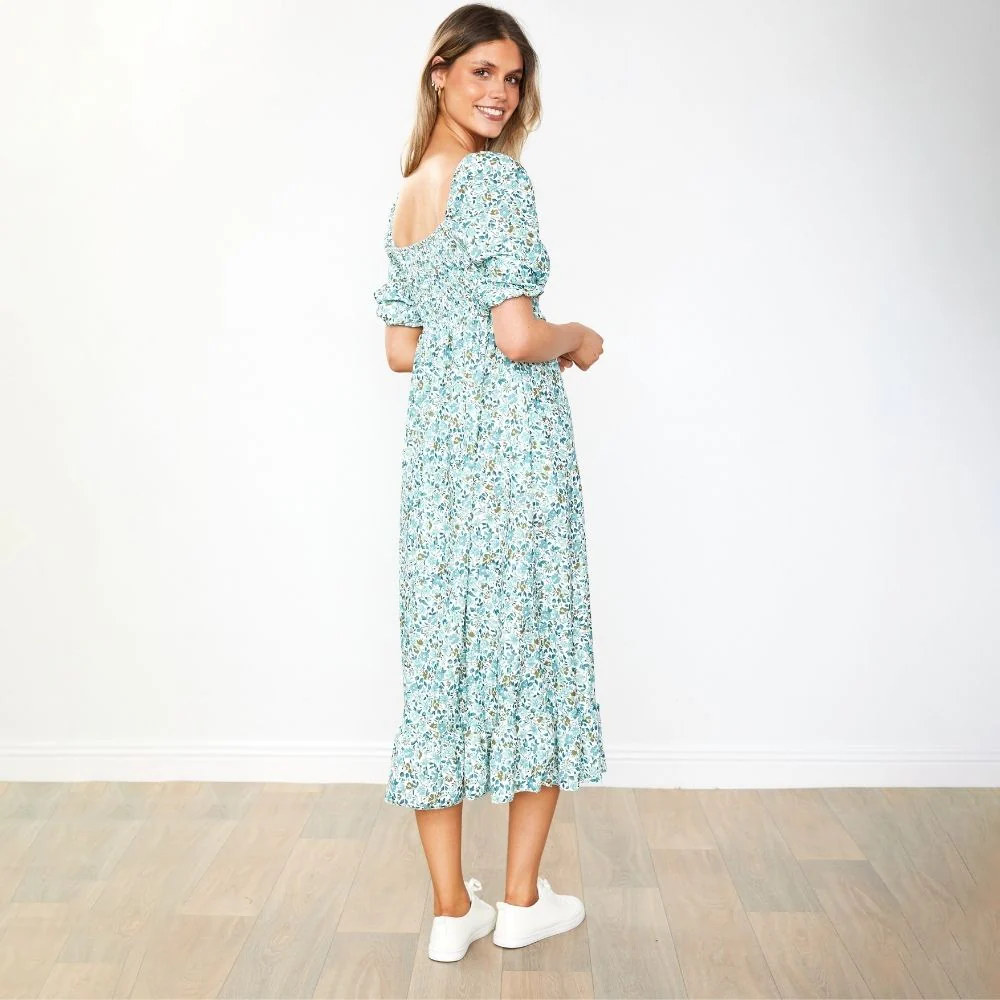 Vella Dress (Green Floral) - Image 10