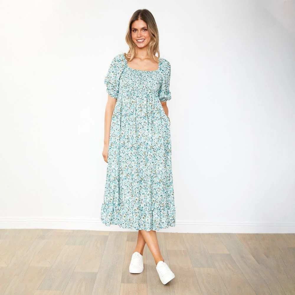 Vella Dress (Green Floral) - Image 4