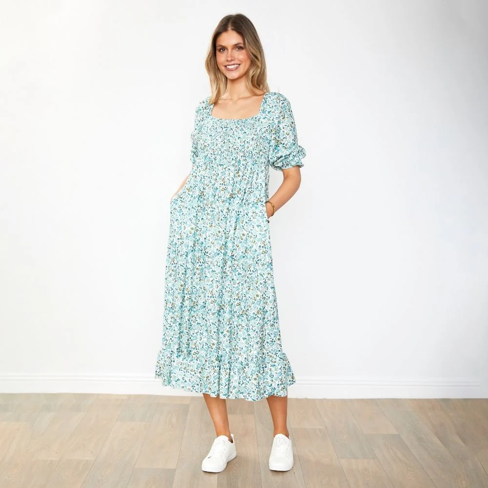 Vella Dress (Green Floral) - Image 5