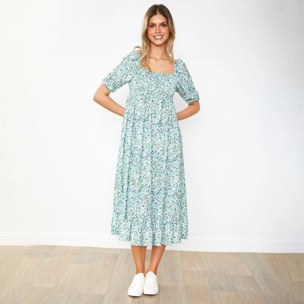 Vella Dress (Green Floral) - Image 6