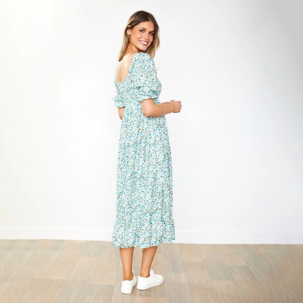 Vella Dress (Green Floral) - Image 9