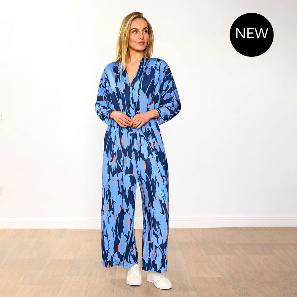 Vogue Jumpsuit (Navy/Orange Abstract) - Image 15