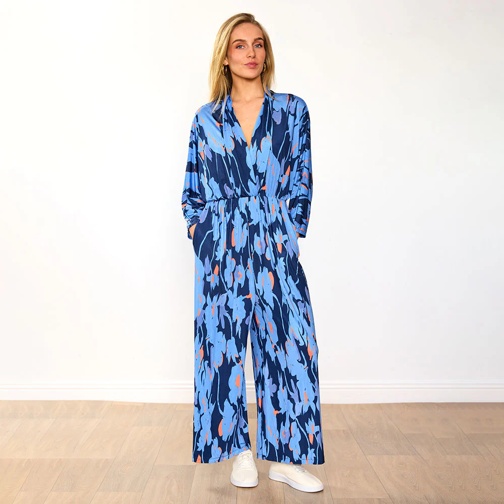 Vogue Jumpsuit (Navy/Orange Abstract) - Image 9